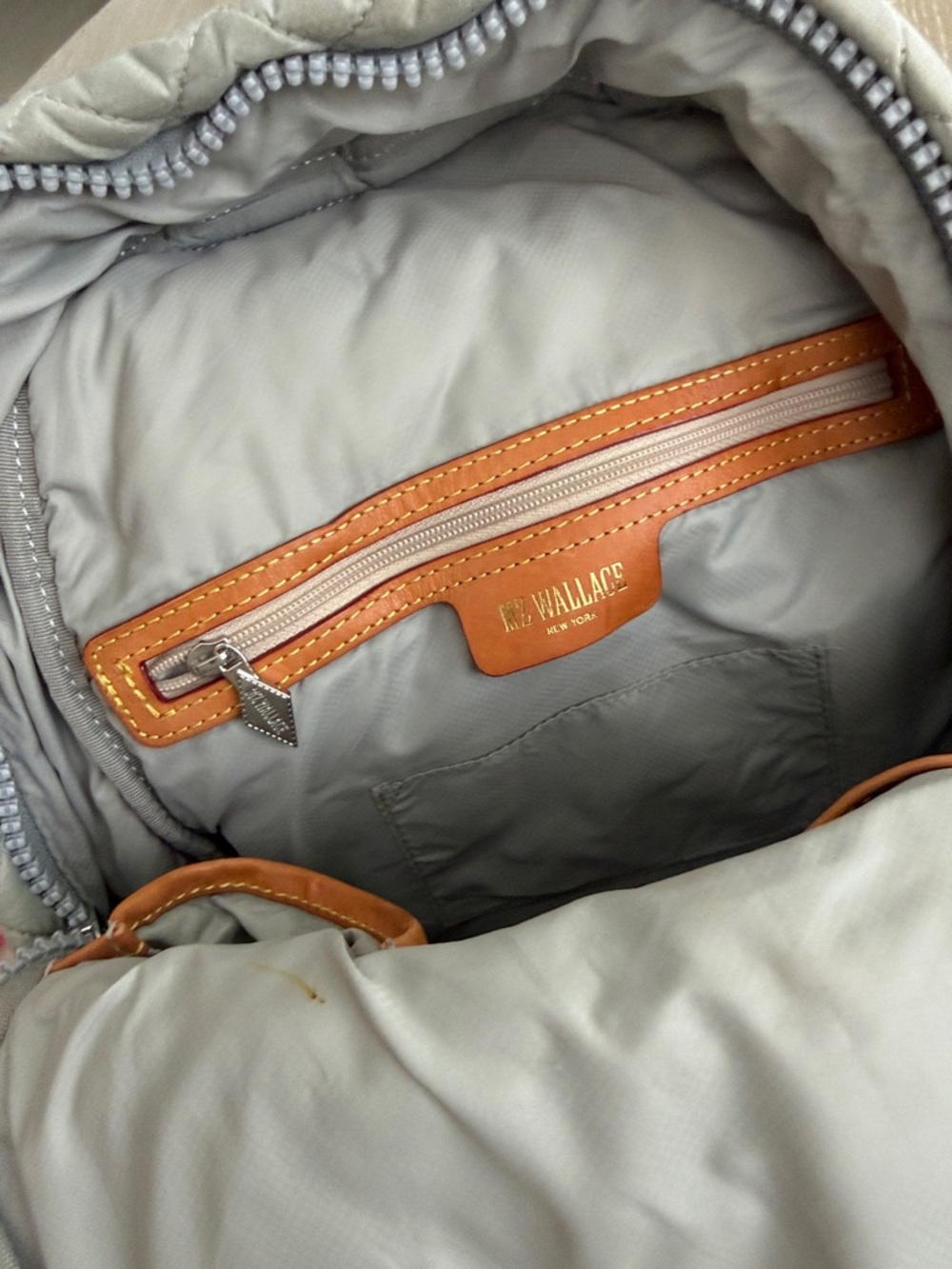 MZ WALLACE QUILTED Dove Grey Small Metro Backpack Silver Accents - Picture 13 of 16